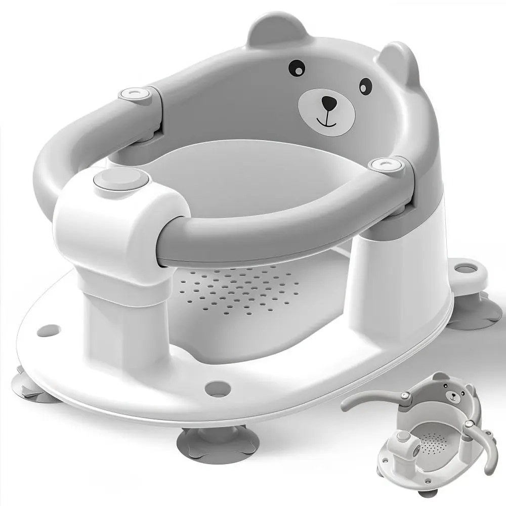 

Non-Slip Bath Seat Soft Cushion with 4 Suction Cups Infant Bath Tub Chair Babies Sitting Up Compact Toddler Bathtub Seat