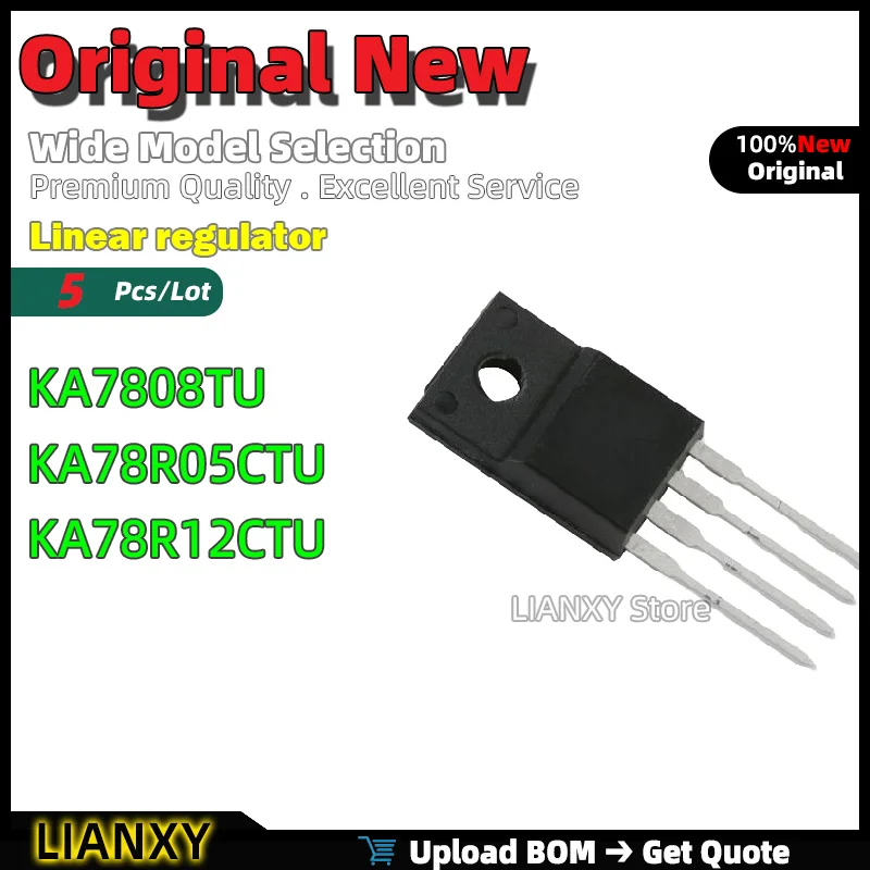 5pcs TO-220-4 KA7808TU KA78R05CTU KA78R12CTU Linear regulator New Original