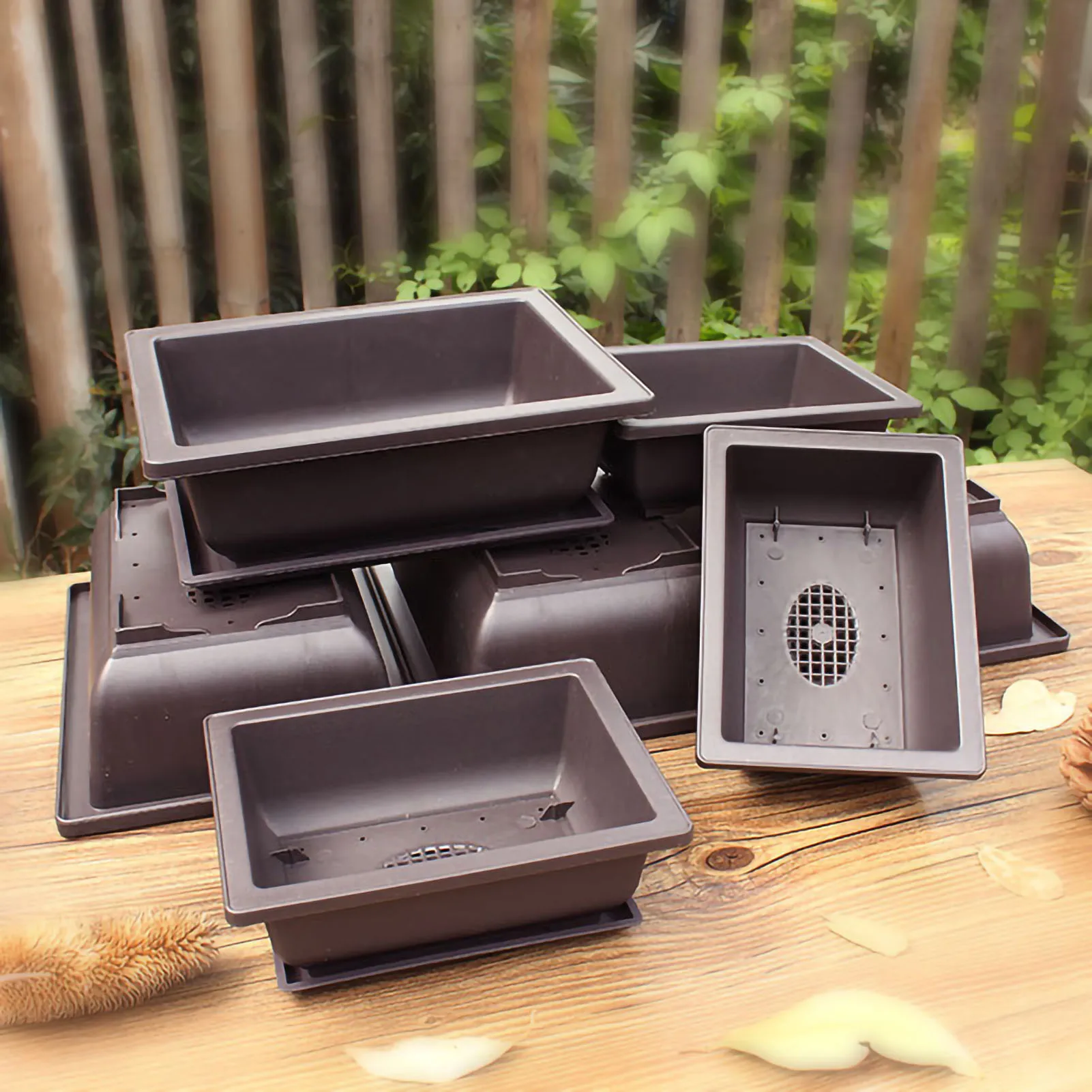 Rectangular Flower Pot Simple Stylish Drain Design Thickening  Pot  Planter with Tray  Pot Flower Pot