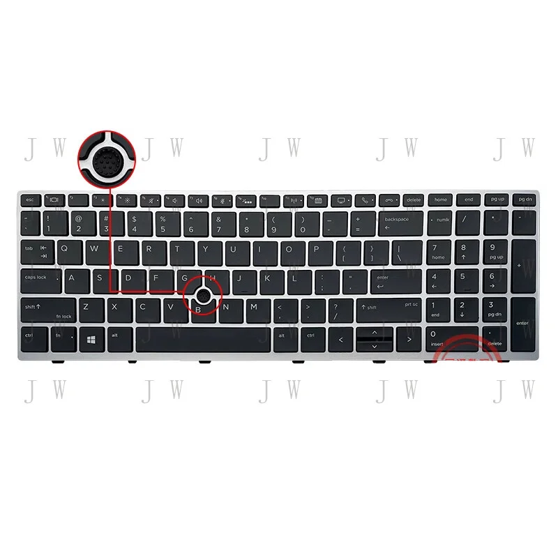 DDW   US w/Pointer Keyboard Backlit for HP 750 G6 755 G6 850 G6 855 G6 Zbook 15U G6