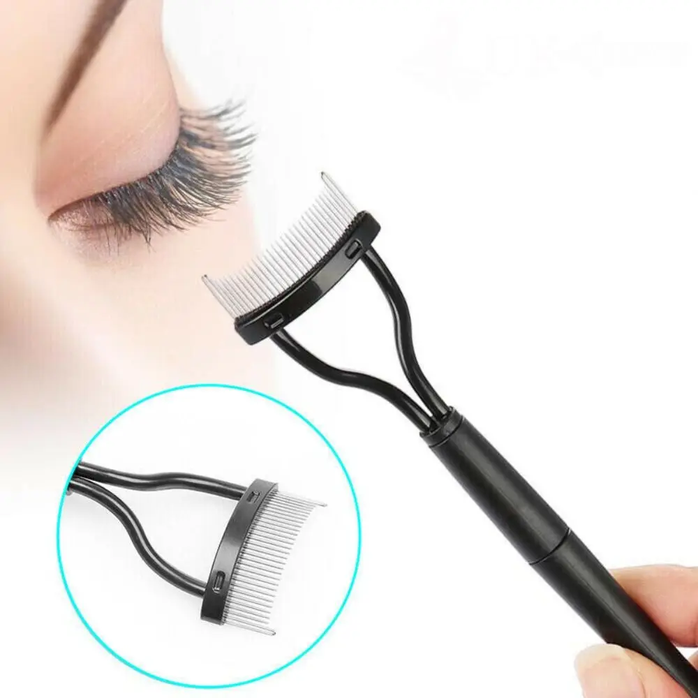 Neue Metall Pinsel Wimpern Pinsel Kamm Edelstahl Schwarz Lash Separator Make-Up-Tool Mascara Lift Curl Wimpern Curler