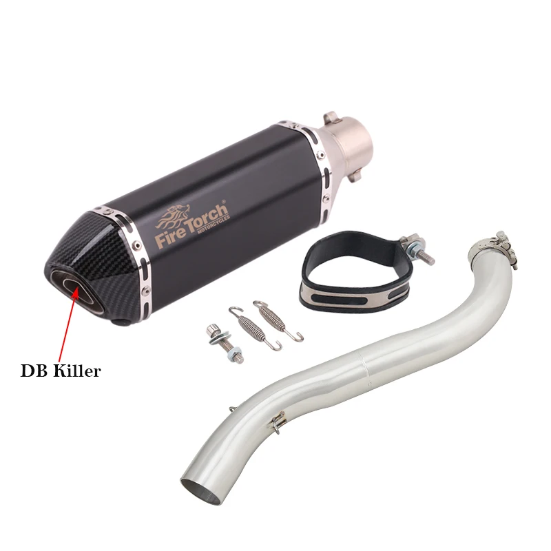 Slip On For VOGE DS525X 2023 Year Motorcycle Exhaust Escape System Middle Link Pipe With Muffler Bike Moto Removable DB Killer