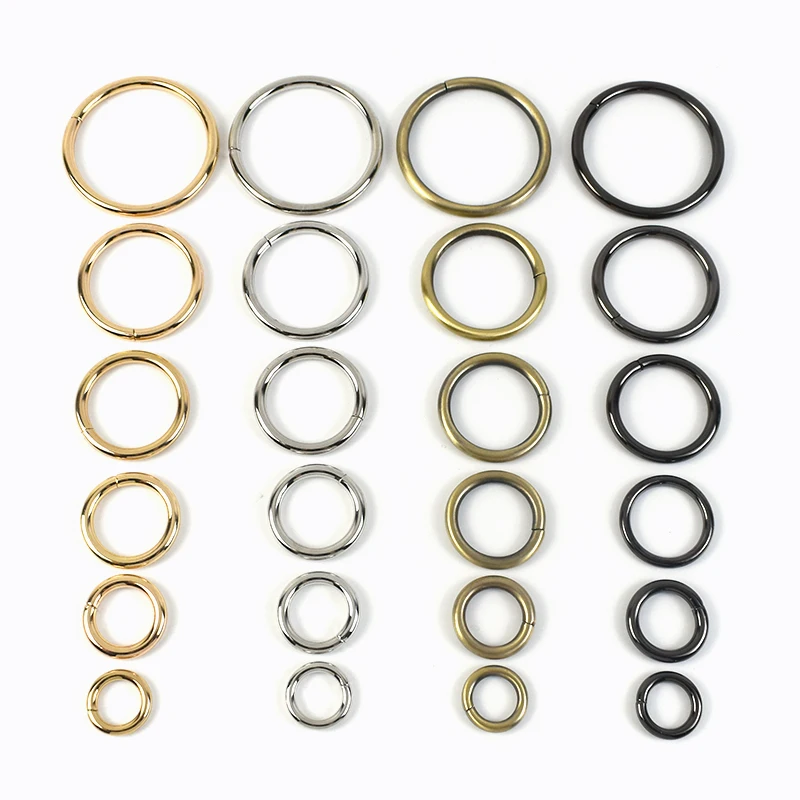 

30Pcs 13-50mm Round Metal O Ring Buckles for Bag Strap Carabiner Rings Clip Hook Dog Collar Webbing Belt Loop Buckle Accessories