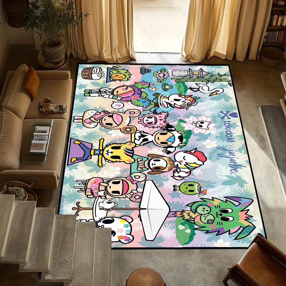 

T-Tokidokis Cartoon small Bedside Kitchen Bath Living Home House Bedroom Floor Mat Doormat Large Carpet Rug Decoration