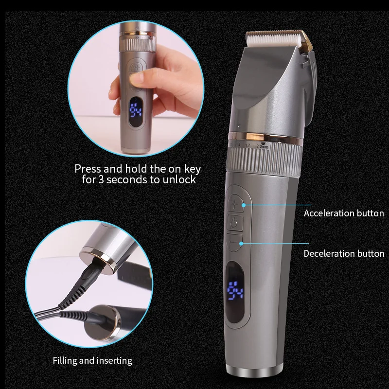 Hair Clipper Machine Electric Trimmer For Men Washable USB Rechargeable Shaving Hair Trimmer Professional Beard Trimmer Wireless