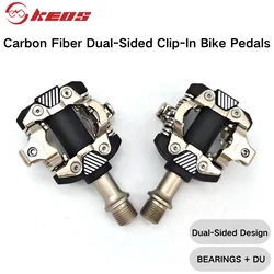 KESO X-M8100 Bike Carbon Fiber Ultralight Pedals Self-Locking SPD DU Bearing MTB Bicycle Die Casting Bike Parts