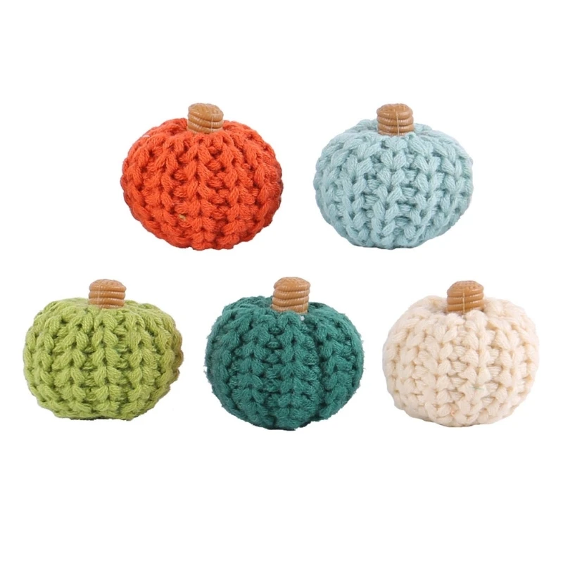 Artificial Pumpkins Crocheted Harvest Fall Thanksgiving Table Decor Small Pumpkin Harvest Miniature Pumpkins