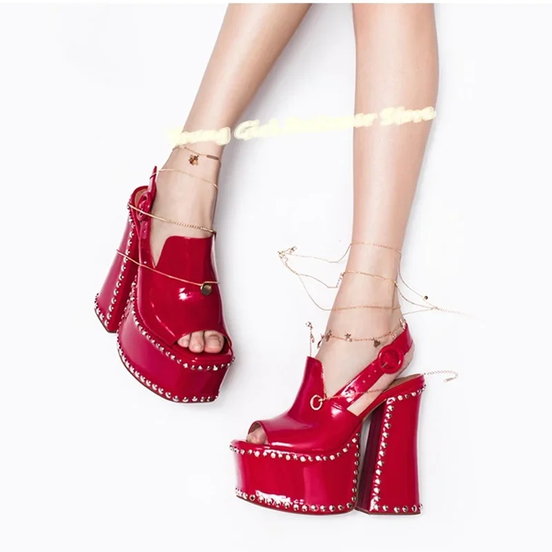 Ed Fish Mouth With Exposed Toes Banquet Sandals Extra High Waterproof Platform Metal Decoration Luxury Wedding Shoes for Women