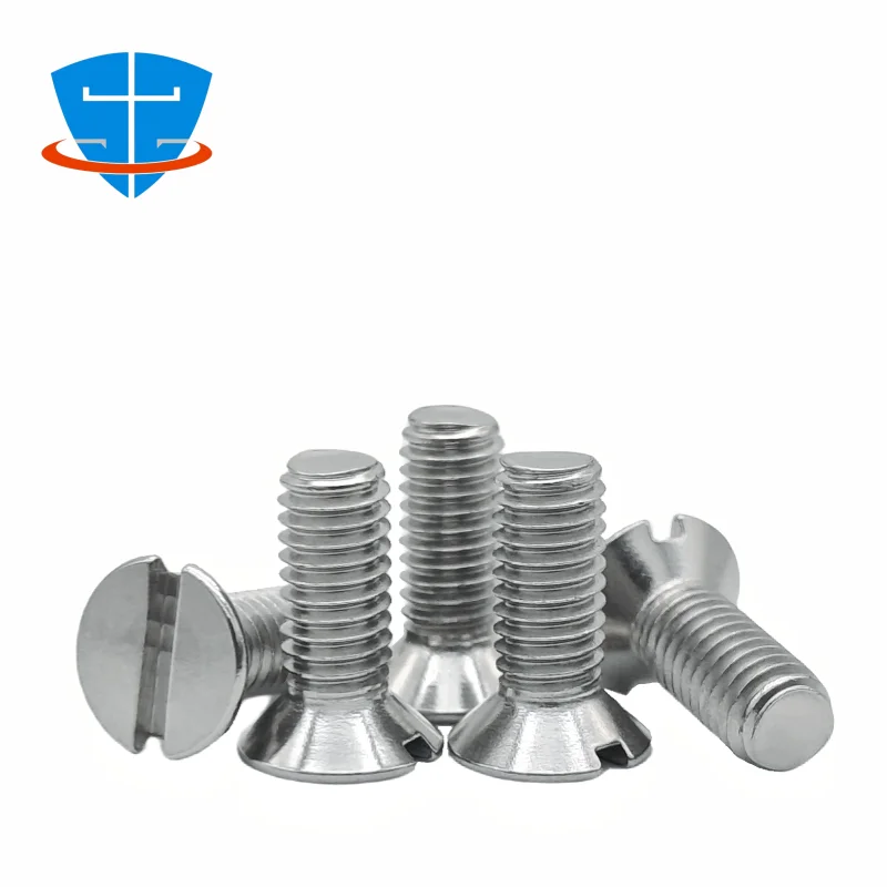 100/50/10pcs DIN963 Metric 304 Stainless Steel Countersunk Slotted Screw M1.2 M1.6 M2 M3 M4 M5 M6 M8 M10 Flat Head Slotted Bolt