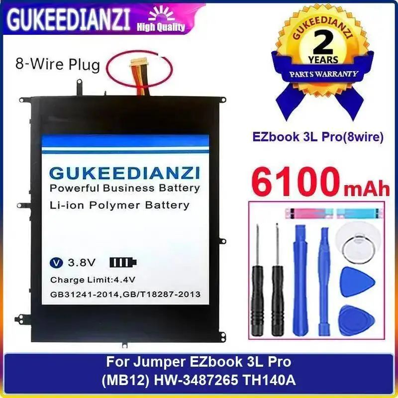 

Laptop Battery For Jumper Ezbook 3L Pro MB12 HW-3487265 TH140A 8Wire 6100Mah High Capacity