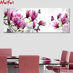 5D DIY diamante ricamo punto croce magnolia rosa pieno quadrato/diamante rotondo mosaico diamante pittura decorazione floreale