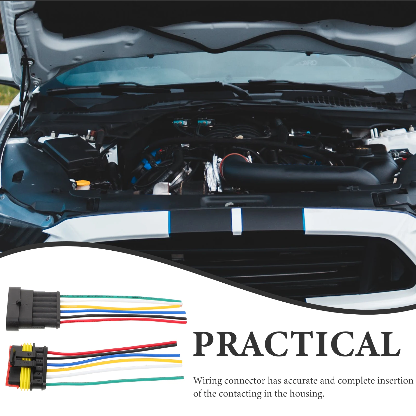 

6 Pin Waterproof Car Connectors 6 Way Male Female Plug Wire Electrical Connector Rubber Material Easy Installation Stable