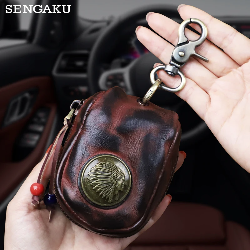 

Vintage Coin Purse Men Women Genuine Leather Casual Small Coin Wallet Hard Leather Money Pocket Zipper Storage Waist Bag