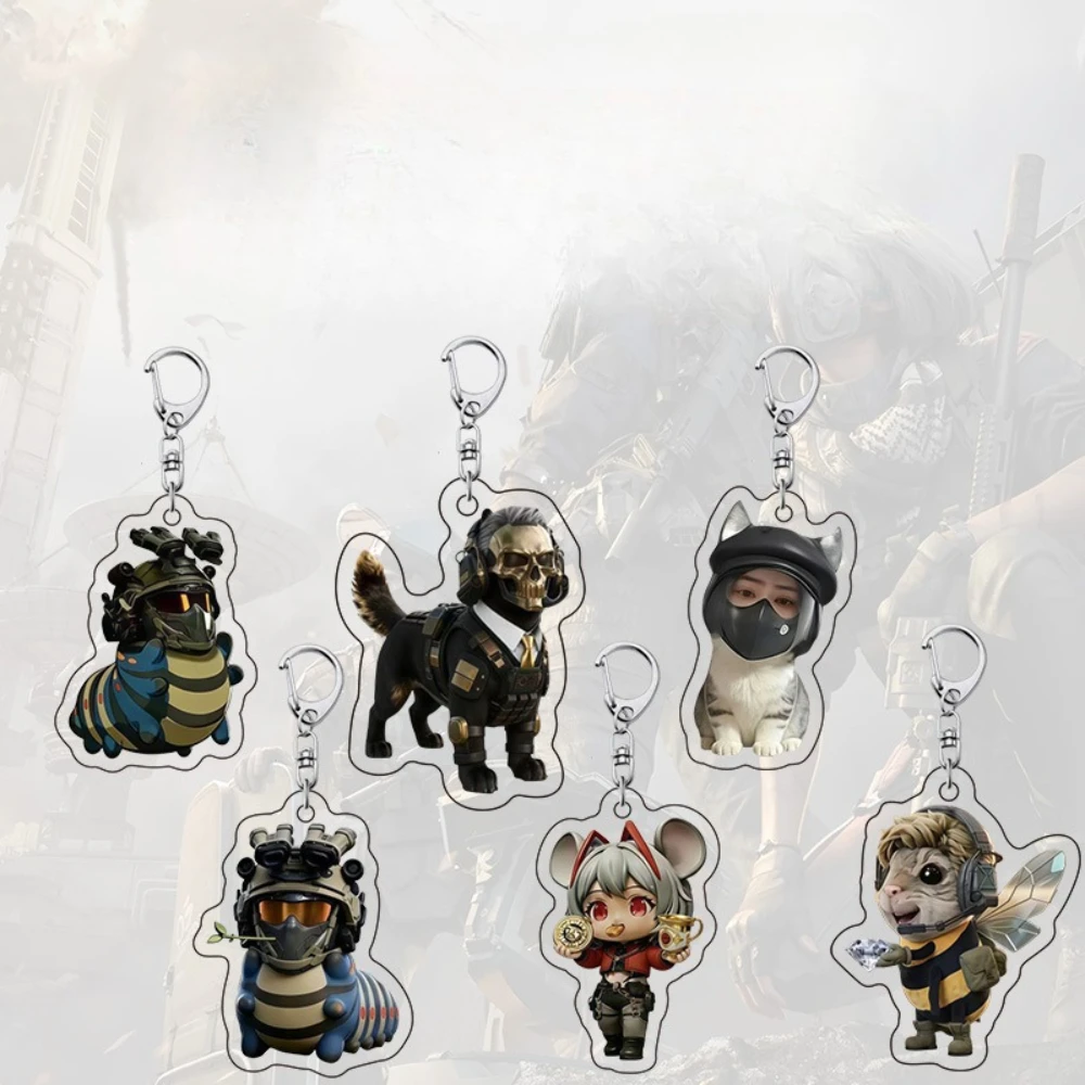 Popular Game Delta Action Acrylic Keychain Funny Pendant Creative Backpack Key Ring Bag Accessories Gamer Fans Collection Gift