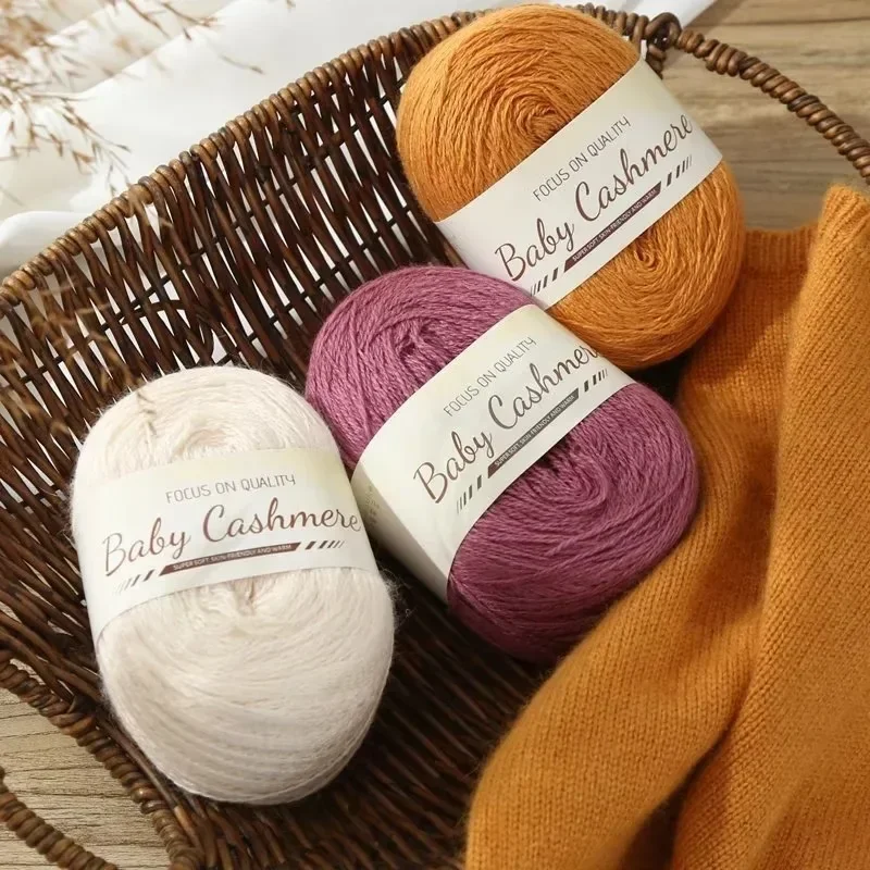50g/roll Soft Wool Yarn, Cashmere Slender Knitted Yarn, Mohair, DIY Handwoven Scarf, Hat, Yarns for Knitting and Crochet Thread
