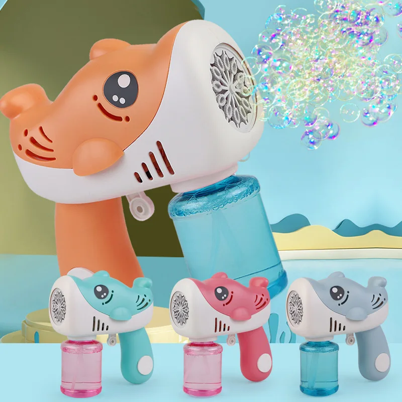 Children Summer Bubbles Gun Toys Boy Kids Twelve Holes Electric Fully Automatic Handheld Burst Water Gun Outdoor Activities Toys