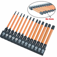 13Pcs 75mm Torx Bit Set T5-T40 Tamper Resistant Star Bits Set 1/4 Inch Hex Shank S2 Steel Magnetic Torx Screwdriver Bit