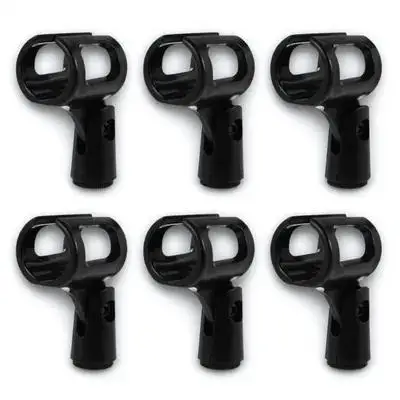

6 Pcs H-shaped Microphone Clip Holder Stand Adjustable Black 2 5-3 8cm Portable Plastic Lifter Conference Accessories