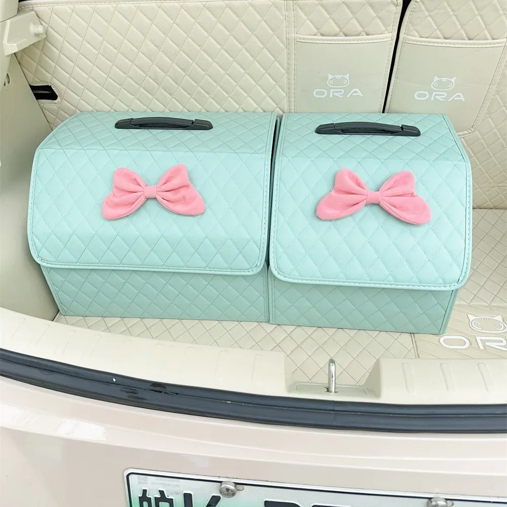 

Novelty Auto Supplies-Cute Car Trunk Organizer for Women,Multiple Functional Car Supplies for Stowing Tidying Trunk Storage Box