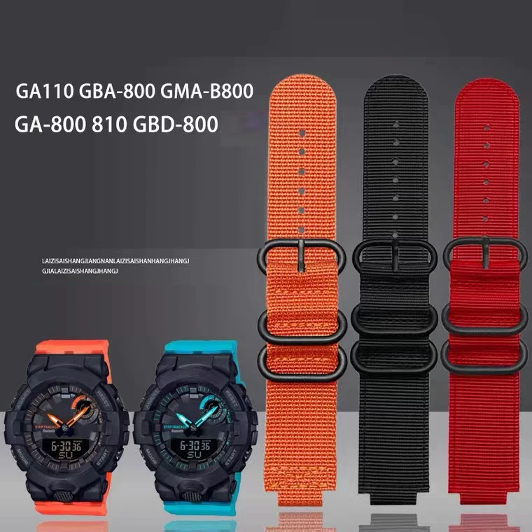 Watch Strap for Casio G-SHOCK GM-110 GM-2100 GA-900 Men Modified Nylon Canvas Wrist Band for GA-100/110 700 ga2100 DW5600