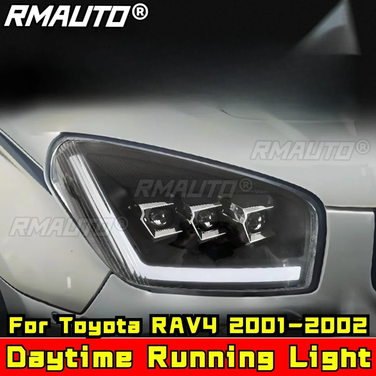 

A Set LED Front Bumper Fog Light Daytime Running Light Assembly Body Kit For Toyota RAV4 2001-2002 Car Accessories