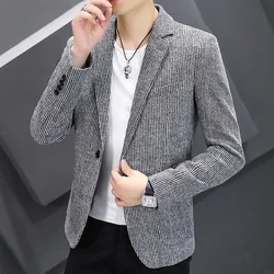 High Quality Fashion Handsome Matching New Checkered Loose Suit Men's Wool Slim Small Suit Formal Single West Coat Coat  M-4XL