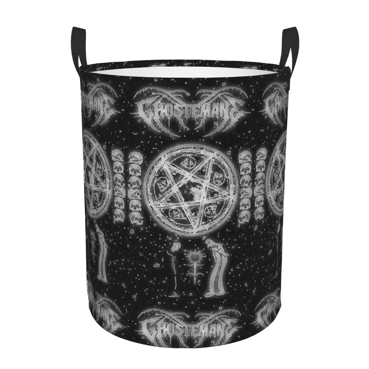 Custom G-Ghostemanes Hip Hop Metal Gothic Laundry Basket Collapsible Rock Clothes Hamper for Nursery Kids Toys Storage Bin