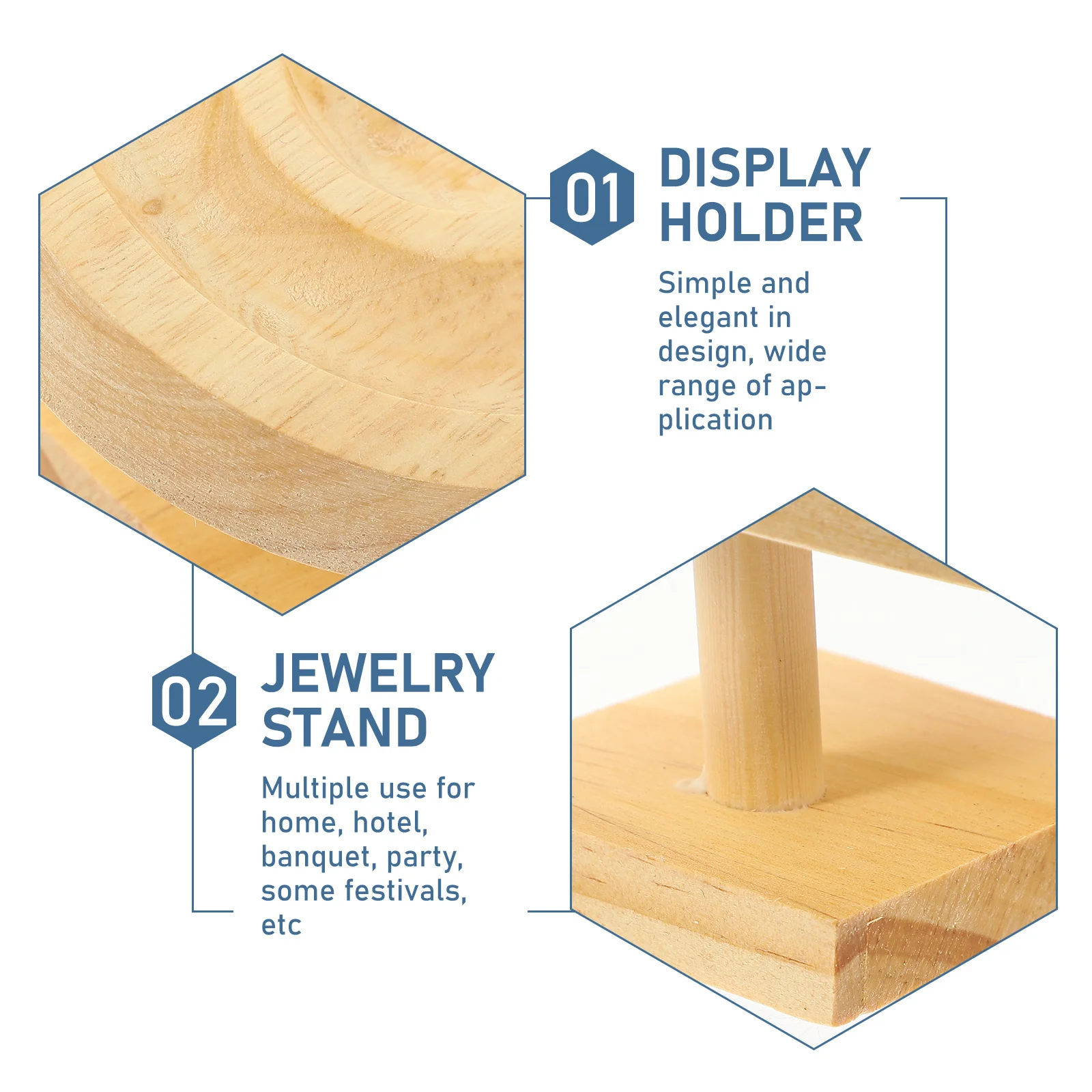 

Wooden Bracelet Holder Compact Size Smooth Surface Jewelry Storage Display Stand Bangle Holder Bracelet Display Stand