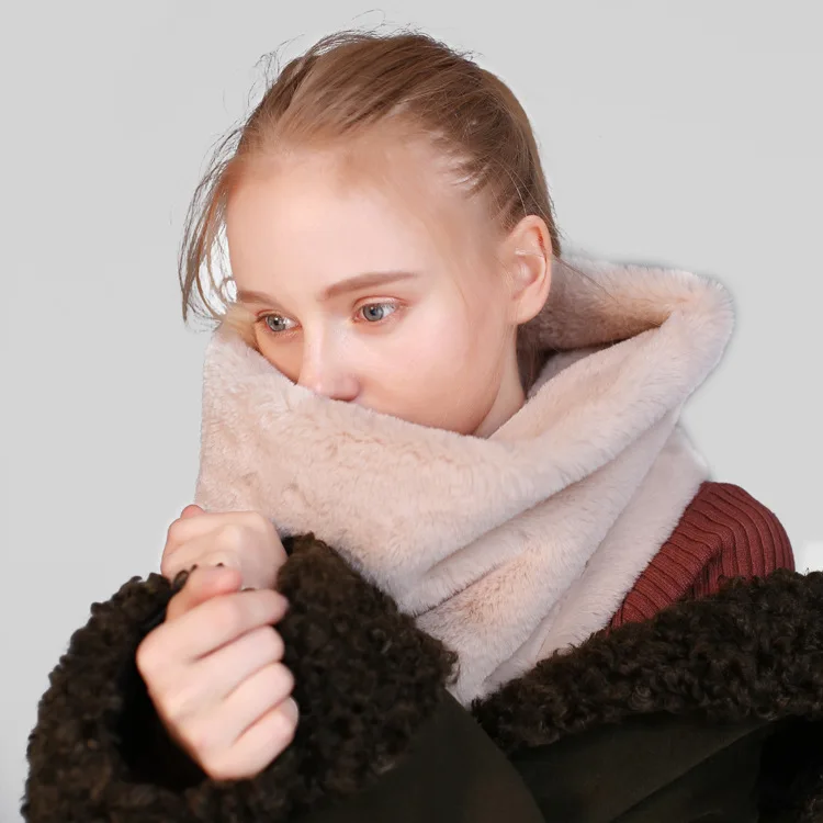 New autumn and winter warm fur scarf solid color cashmere fur scarf drawer for men and women