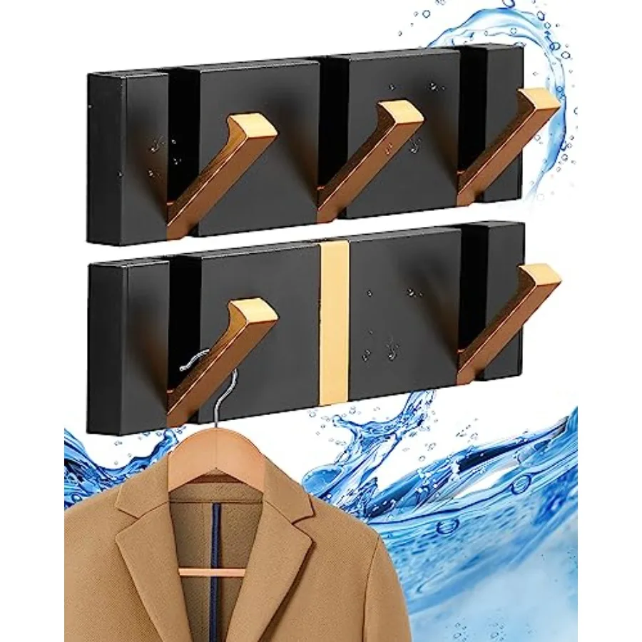 

Waterproof Wall - Pack, Foldable Towel Hooks for Bathrooms, Coat Hooks Wall Mounted - Versatile Hooks for Bathroom, Kitchen, Ba