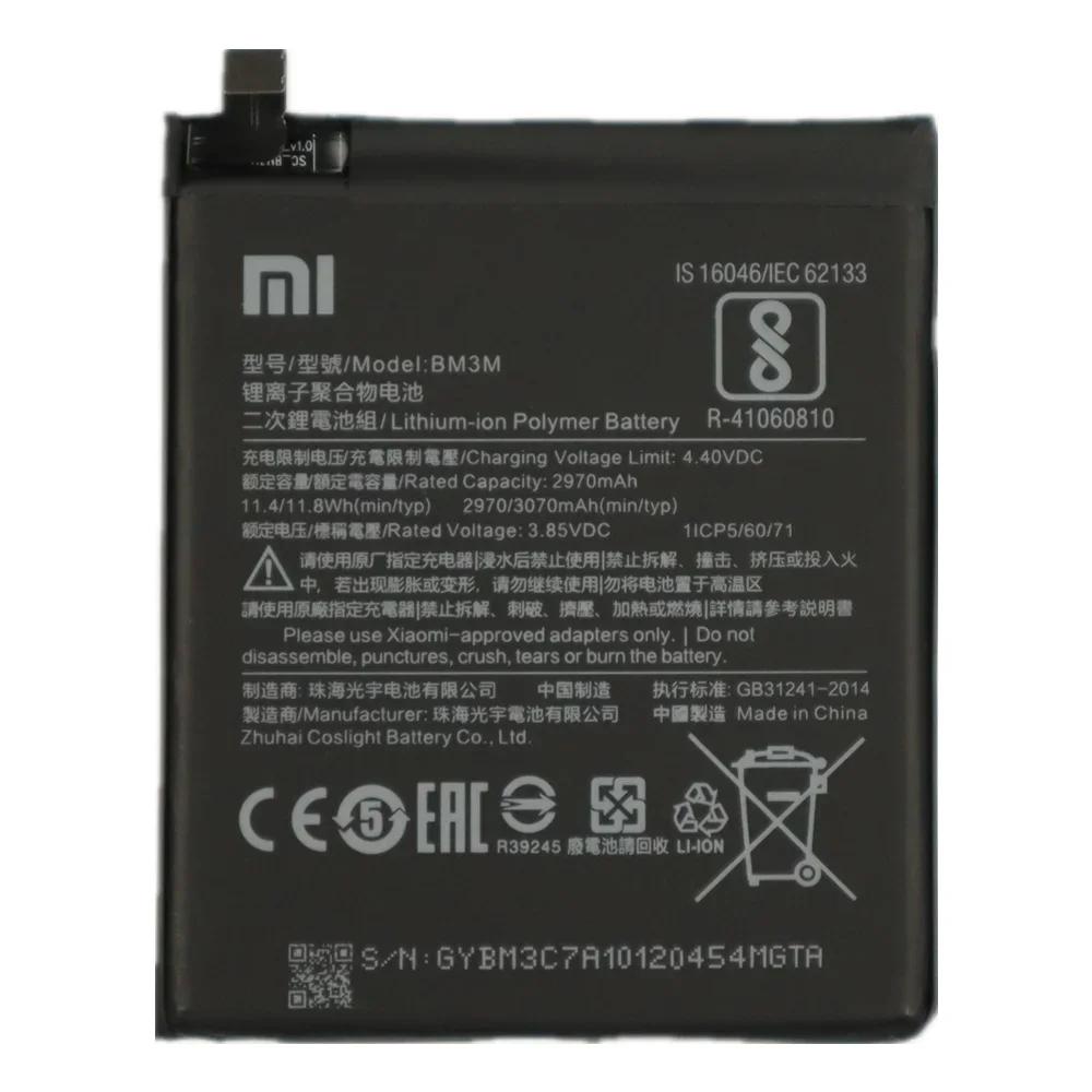 2025 Years 100% Original Phone Battery For Xiaomi Mi 9 Lite Mi9 Lite / Mi 9 SE Mi9 SE / Mi A3 CC9 CC9e BM4F BM3M BM3L Battery