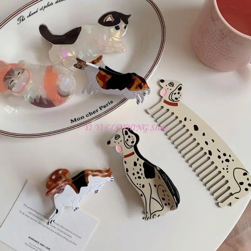 N5KF Hiện Đại Đuôi Ngựa Móng Vuốt Tóc Barrettes Kẹp Mèo Con Tóc Tô Điểm Tóc Đồ Trang Trí Vui Vẻ Kẹp Tóc Cho Bé Gái Mặc Thường