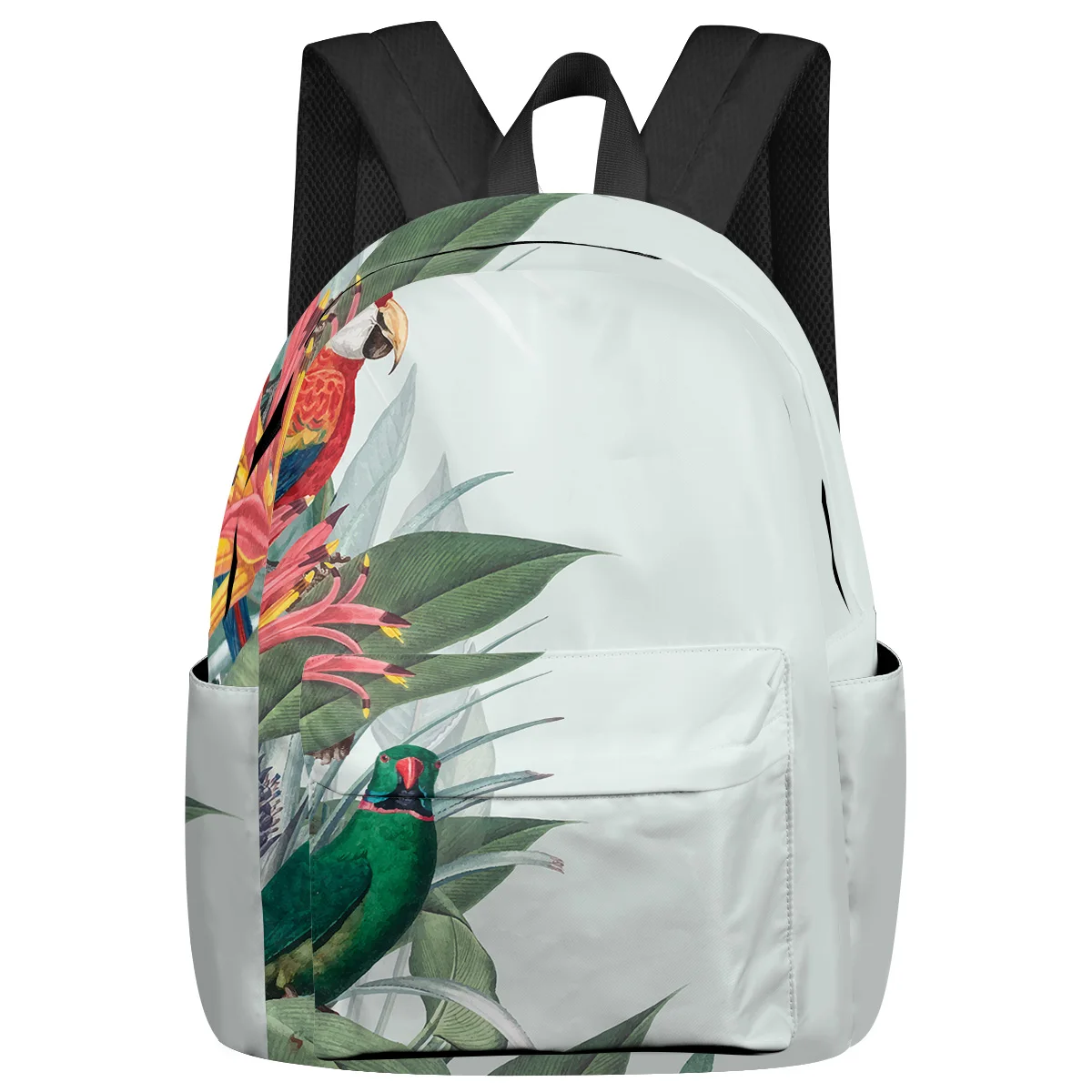 Parrot Bird Flower Leaves Women Man Backpacks Waterproof Travel School Backpack For Student Boys Girls Laptop Book Pack Mochilas