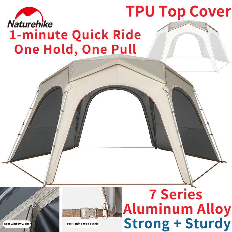 

Naturehike Cloud Realm Hexagonal Self Standing Speed Opening Skylight 2.0 Panoramic Skylight Lightweight Strong Aluminum Rod Lev