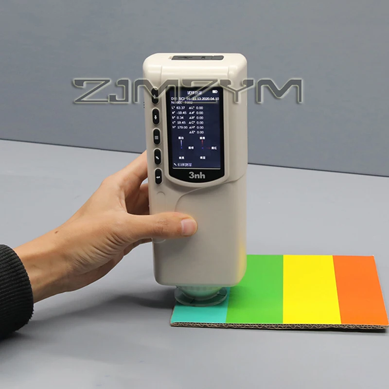 มือถือแบบพกพา Colorimeter เครื่องวัดสีดิจิตอลสําหรับ Lab อาหารพิมพ์สีสิ่งทอการวัดสี NR60CP