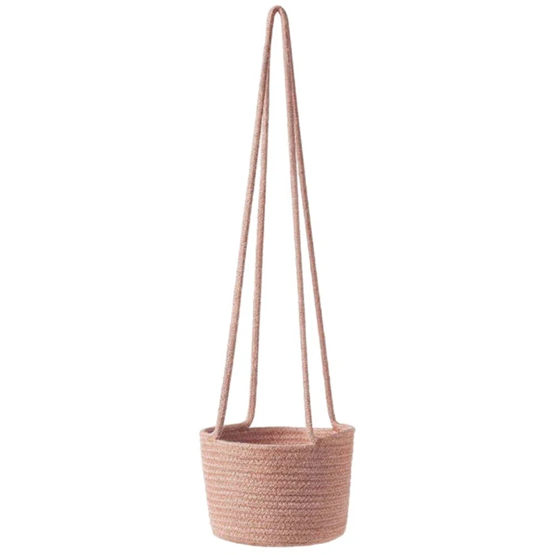 Hanging Rope Planter Baskets With Long Hanging Rope, Hand Woven Plant Holder Decorative Flower Pot Holder For Home Decor