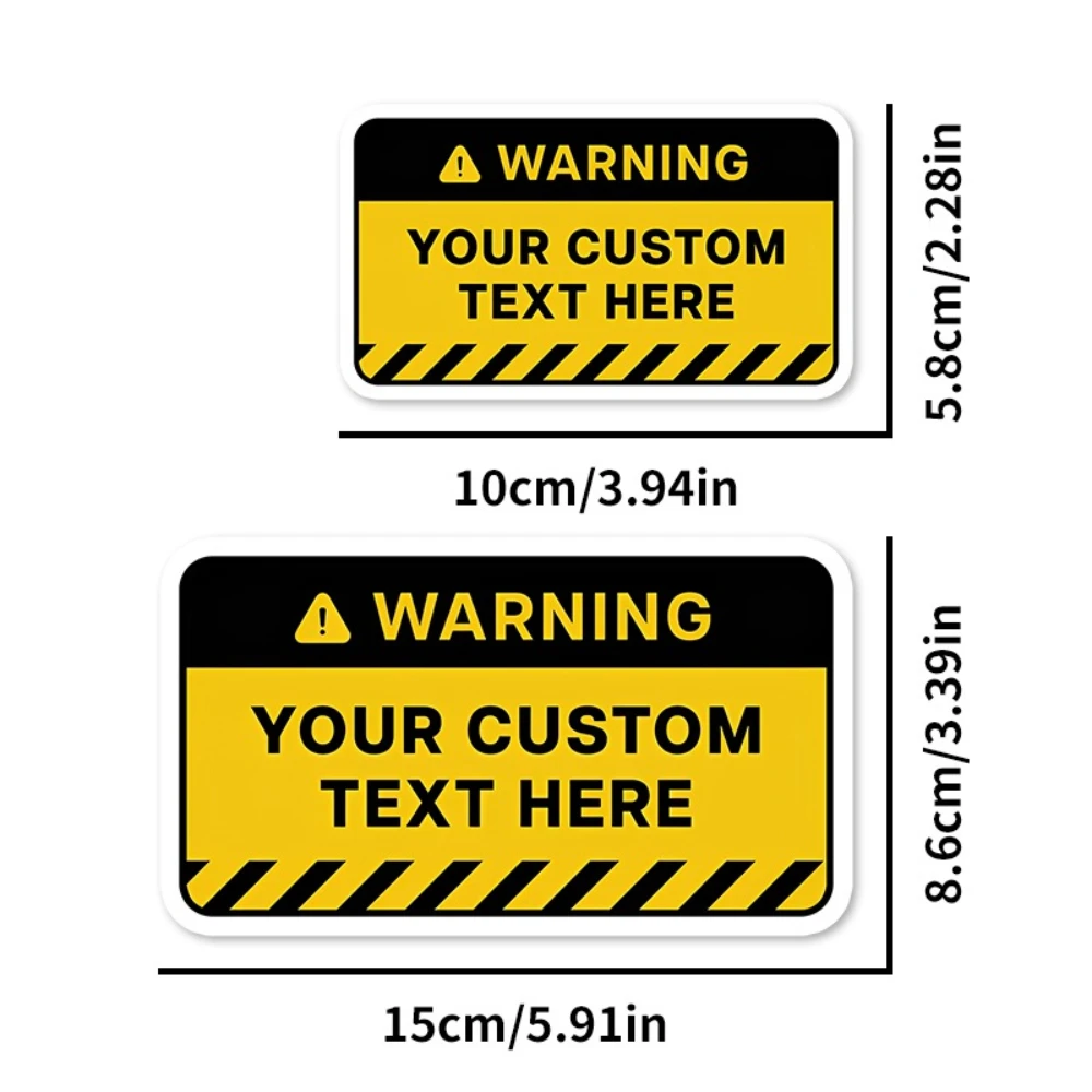 4PCS Personalized Warning Stickers Custom Text Safety Decals Garage Warehouse Car Exterior Use Weatherproof Durable Decals