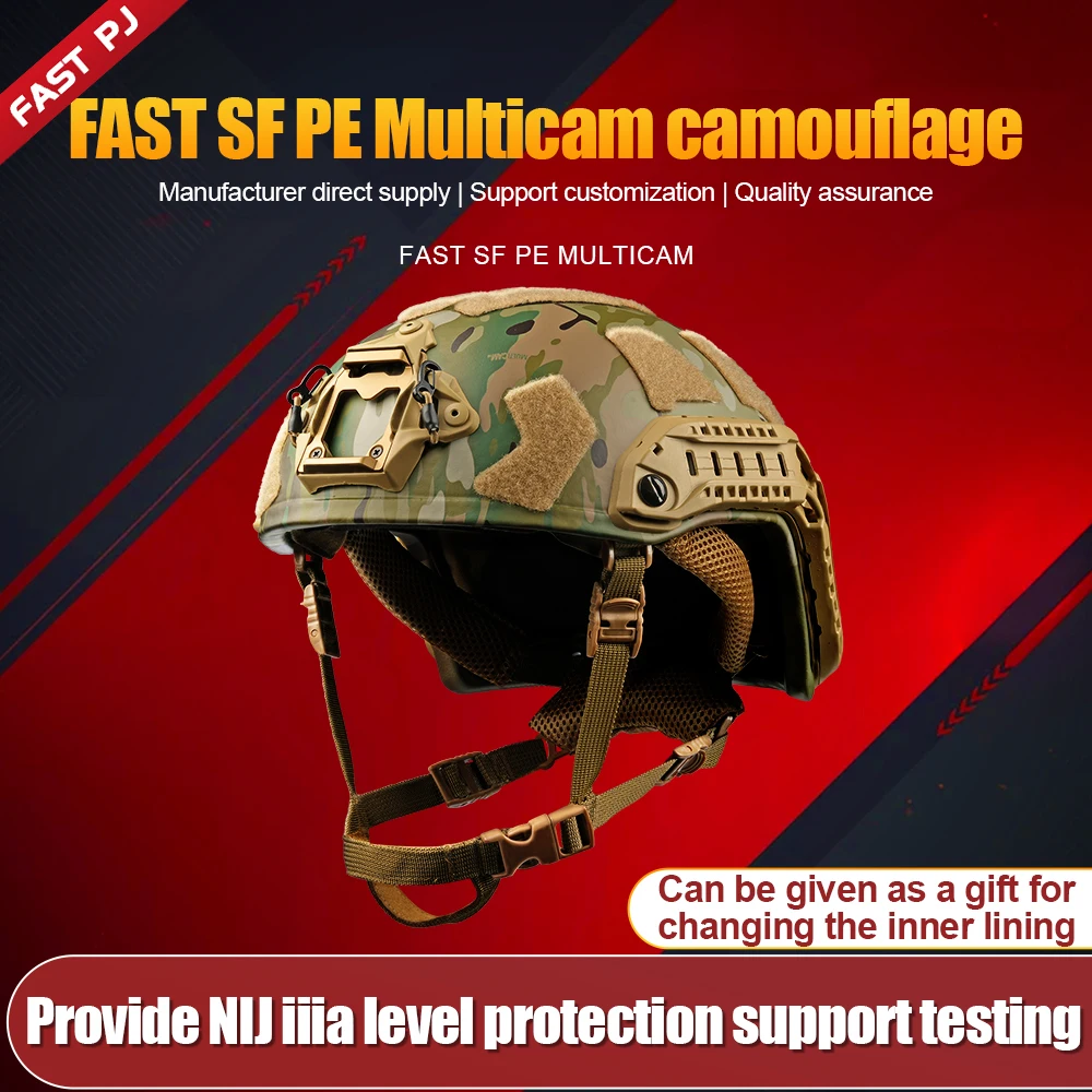 Capacete camuflado multicam PE ultraleve FAST SF - Sistema completo de forro Wendy |   Alta Proteção Civil
