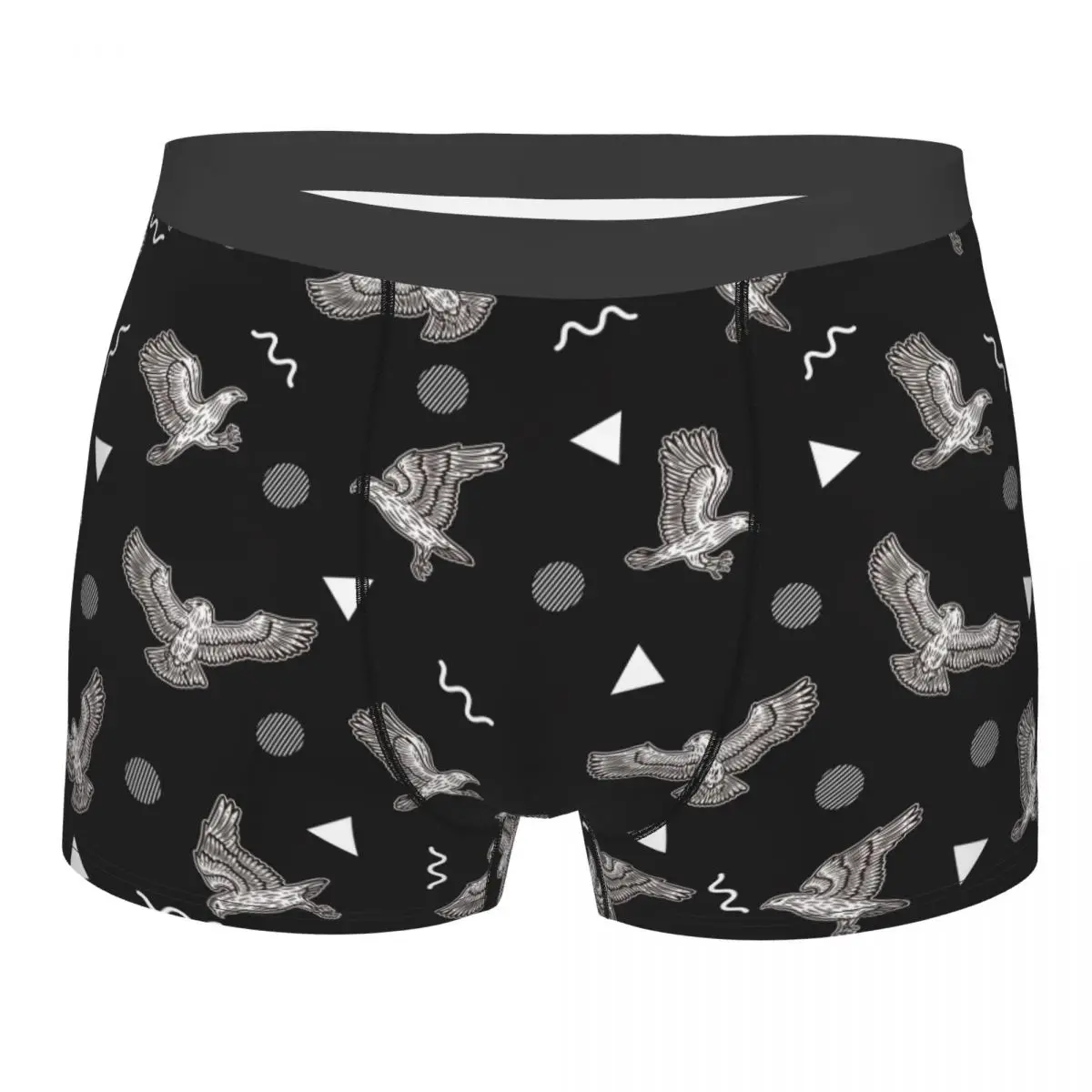

Модные боксеры, милые белые шорты с птицами и орлами, мужское нижнее белье, Полиэстеровые трусы с животными для мужчин
