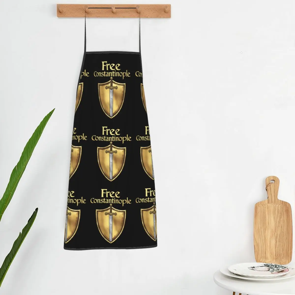 Free Constantinople Bold Historical Statement Apron Chef Cooking Baking Tablier Bib Kitchen Cleaning Pinafore for Women Men
