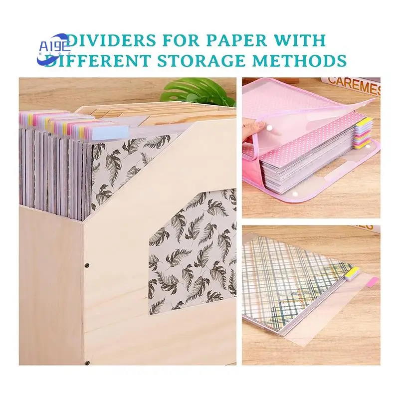 

A19E-32Pieces Scrapbook Label Dividers Plastic Scrapbook Paper Dividers For Dividing 30.48X30.48Cm Scrapbook Paper,Card Stock
