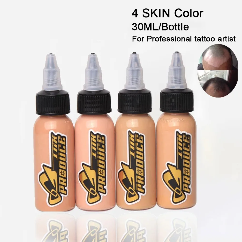 

30ML/Bottle 4 Color Skin Tone Color Tattoo Ink For Professional Tattoo Artist Boy Art Permanent Makeup Pigment Tattoo Ink