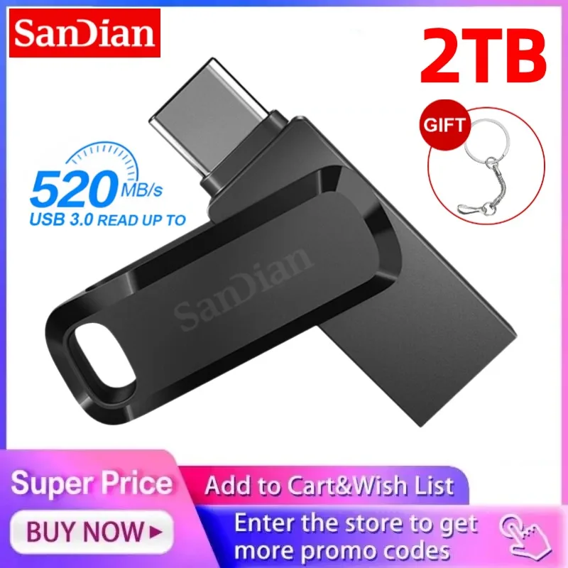 2TB USB3.0 Pen Drive 1TB Metal High Speed Flash Disk 512 256 128GB Usb Memory Stick MINI Pendrive For PC/Laptop/Ps4 Controler