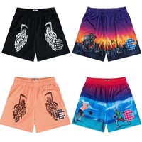 New Summer EE Eric Emanuel Basic Mesh Short Classic Floral Printed Gym Shorts Men's Gym Basketball Sports Beach Shorts Men