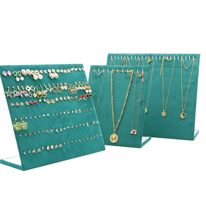 

Jewelry Earrings Studs Display Rack Necklace Pendant Stand Board Earring Showcase Storage Rack Organizer Box for Countertop Show