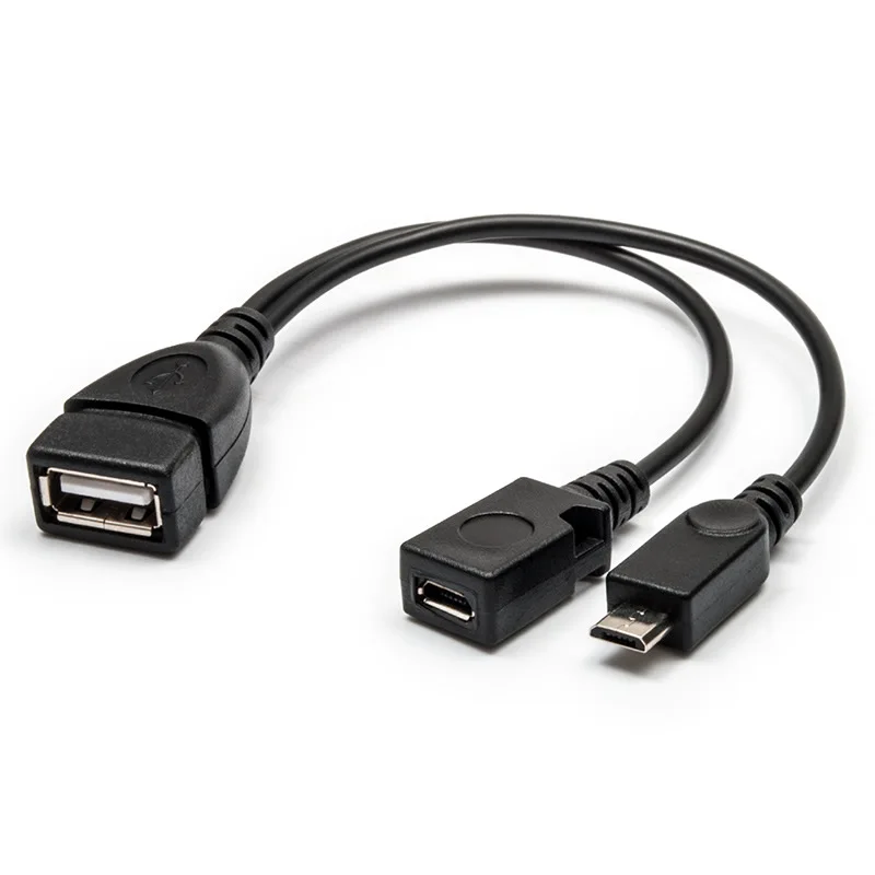 2 w 1 kabel OTG zamiennik dla kija przeciwpożarowego 4K kompatybilny z telefon z systemem Android tabletem Micro USB Host z zasilaniem Micro USB