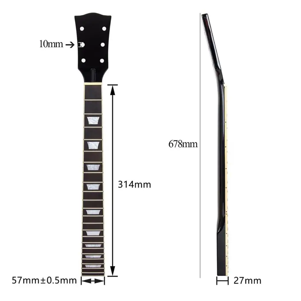 Guitar Neck Widely Applicable Guitars Part Fret Easily Install Beautiful Black Gloss Finish Musical Instrument