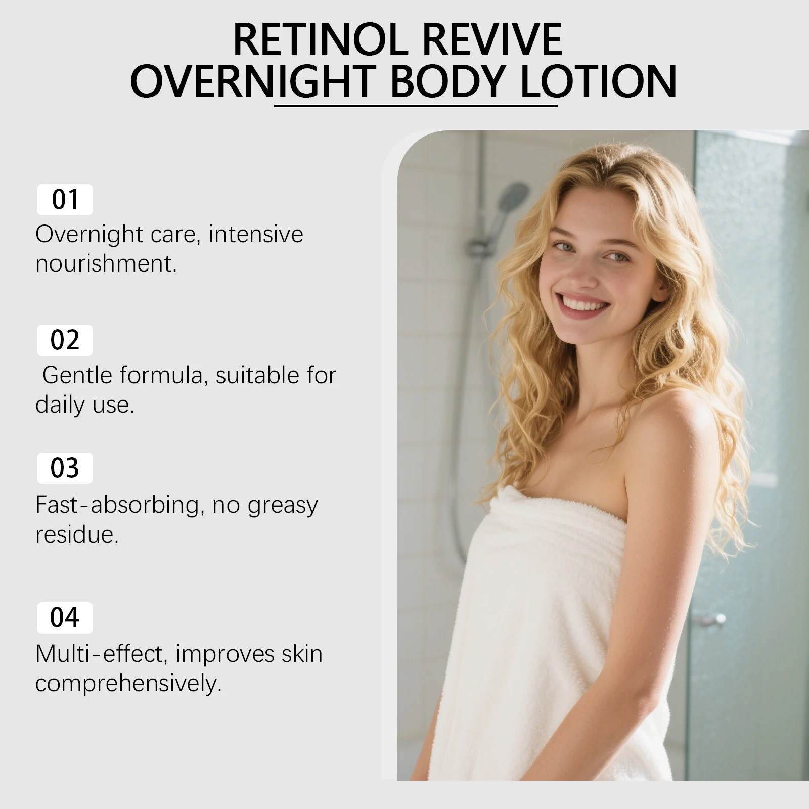 Night Moisturizing Body Lotion Anti Aging Firming Hydrating Brighten Increase Skin Elasticity Whitening Body Skin Care Product view 4