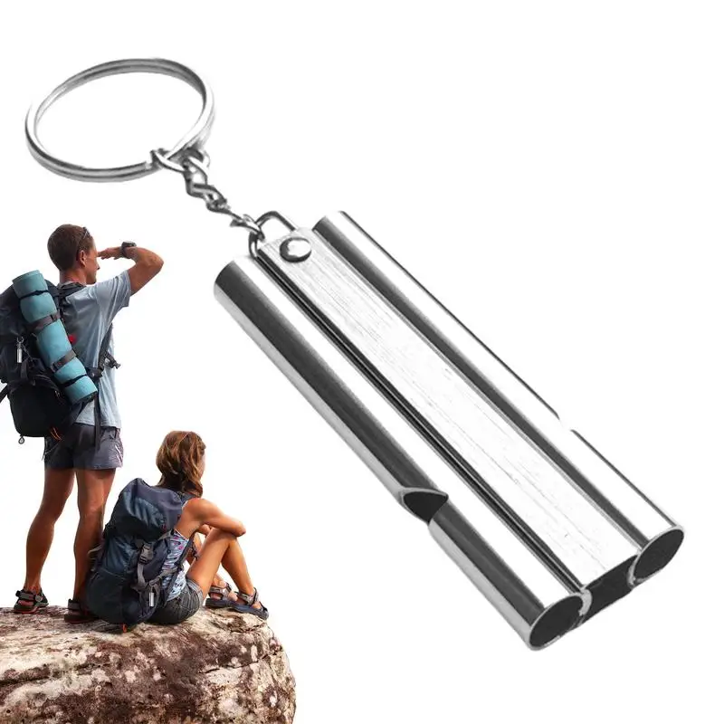 

Outdoor Survival Whistle Stainless Steel Double Tube Whistle Security Whistles Outdoor Survival Tool For Coaches Teachers