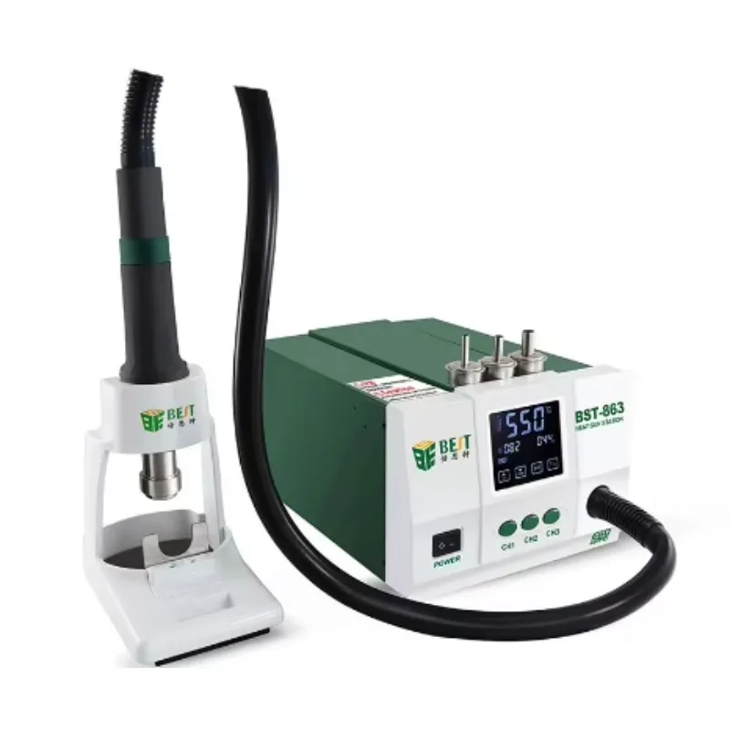 

BEST BST-863 1200W Soldering Station Intelligent LCD Touch Screen Heat Air SMD Rework Station With 3 Memory Channels